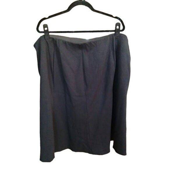 Lane Bryant Black Double Slit Skirt With Button Accents Elastic Waist Size 24 - Picture 6 of 7